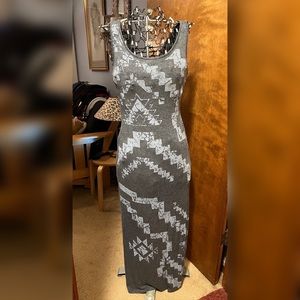 Xhileration Geometric Tie Back Maxi Dress